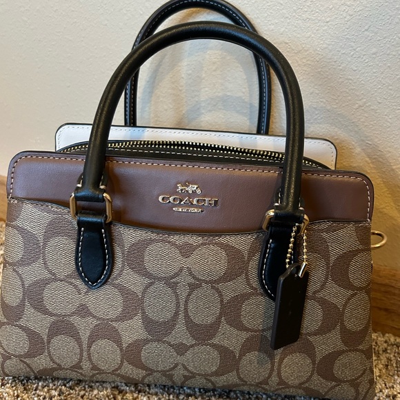 Coach Handbags - Coach Brown and tan Signature Crossbody Bag